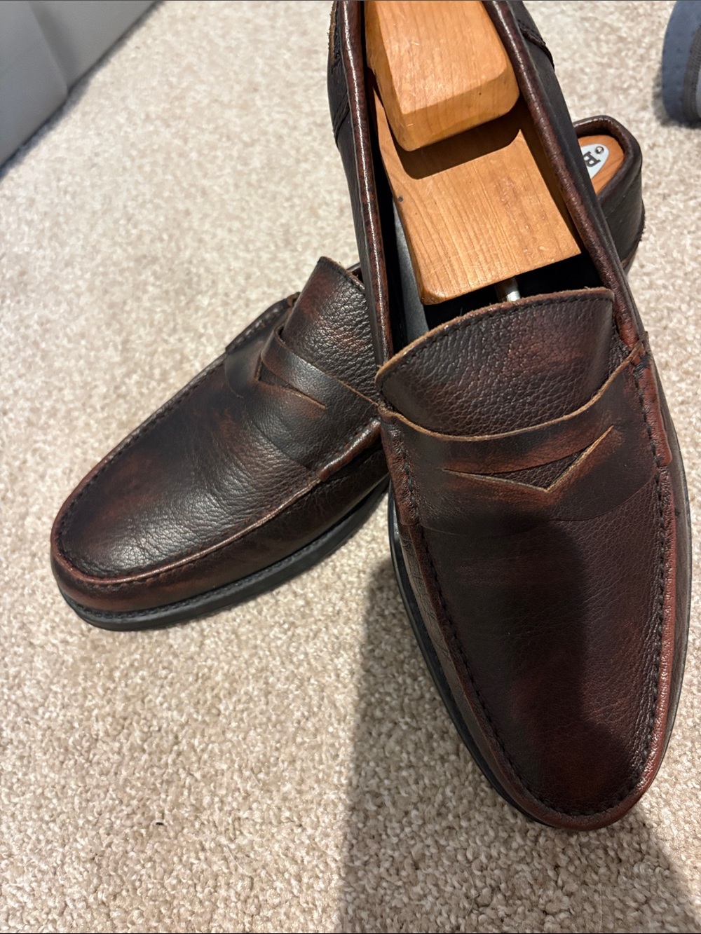 a. testoni Dark Brown Leather Penny Loafers